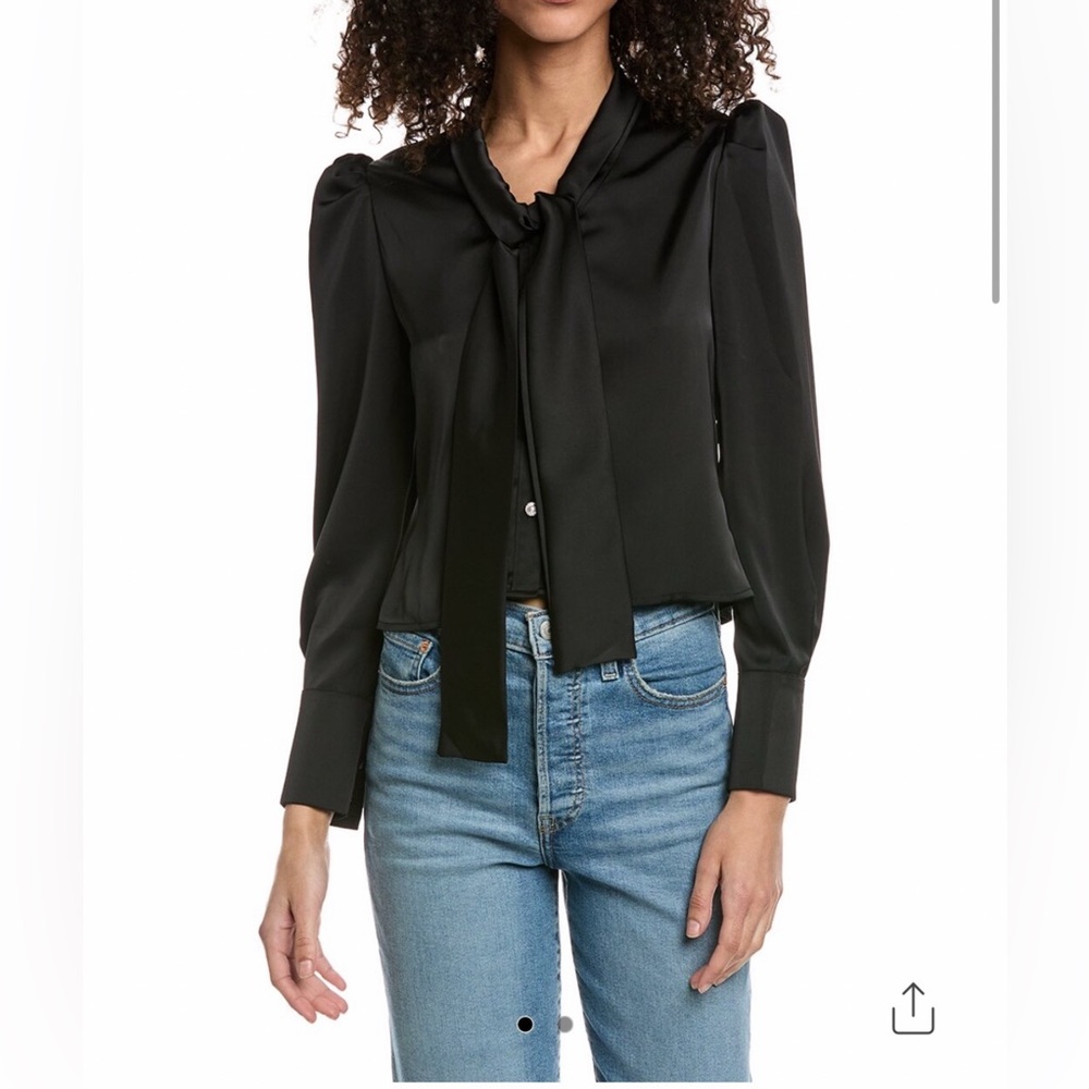New Beulah women’s black scarf neck Top S $200